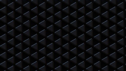 3D Futuristic triangles dark black background Abstract lowpoly geometric grid pattern