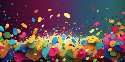 Fototapeta na wymiar colorful confetti background, Generative AI