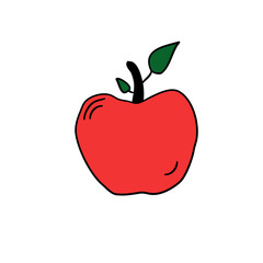 bitten red apple fruit