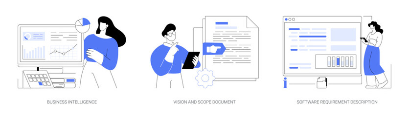 Business analysis abstract concept vector illustrations.