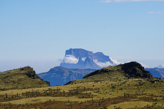 Panoramic view of a mountain in the Simien Mountains Ethiopia, Africa