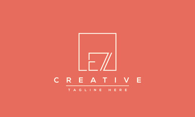 Letter EZ logo design, Minimalist Abstract Initial letter EZ  logo