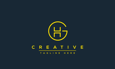 Letter GH logo design, Minimalist Abstract Initial letter GH HG logo