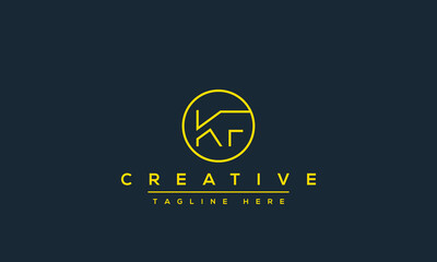 Letter KF logo design, Minimalist Abstract Initial letter KF logo