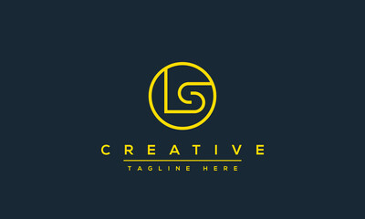 Letter LS logo design, Minimalist Abstract Initial letter LS logo