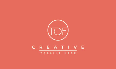 Letter TOF logo design, Minimalist Abstract Initial letter TOF logo