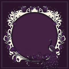Purple tone vector illustration for wedding invitation. Generative AI.