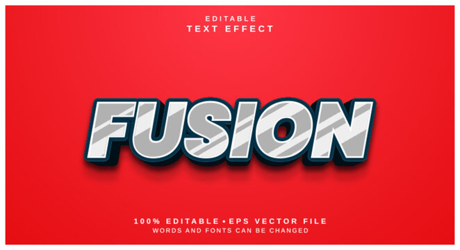 Editable text style effect - Fusion text style theme.