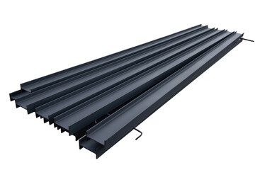 High carbon metal steel for construction site isolated on white background