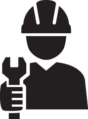 Engineer Construction Worker Technician Avatar Vector Icon