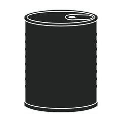 Metal can vector icon.Black vector icon isolated on white background metal can.