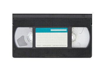 Retro VHS video tape cassette isolated