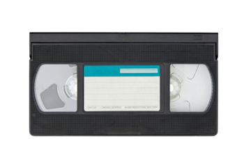 Retro VHS video tape cassette isolated
