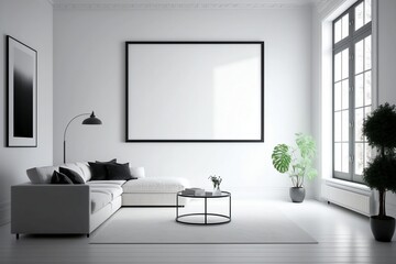 frame mockup in a white room