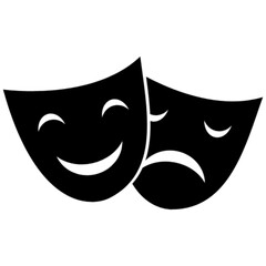 theatrical masks vector, icon, symbol, logo, clipart, isolated. vector illustration. vector illustration isolated on white background.