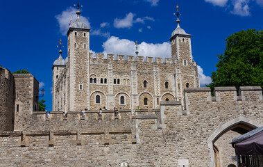 Fototapeta na wymiar Partial view of the Tower of London