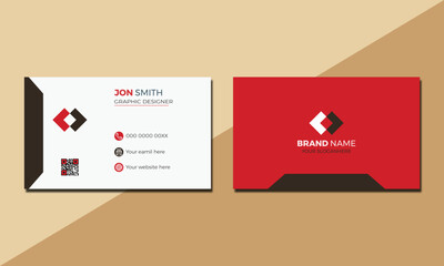 Business card design . Double sided template modern and clean style . flat living coral color. Business card design template, Clean professional business card template, visiting card.