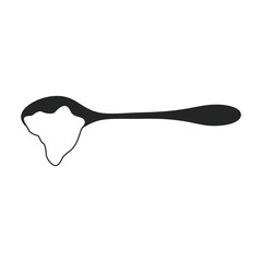 Spoon dough vector icon.Black vector icon isolated on white background spoon dough.