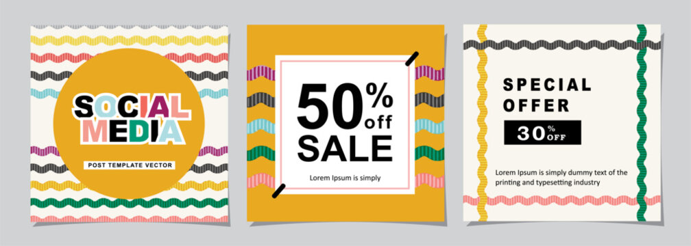 Summer holiday promotion square web banner for social media post design template. sale promotion and discount  backgrounds with abstract pattern.