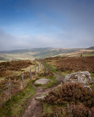 path through the fields in the Peak District