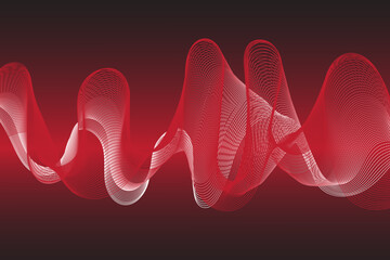 Red and white background, Wave background