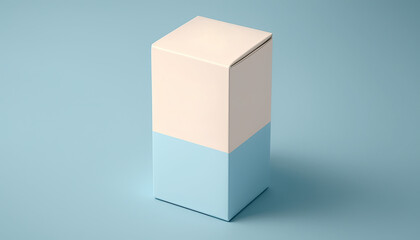 Obraz premium Box of cosmetics or drugs on a blue background. Mockup with copy space. Medicine, health insurance or pharmacy concept. Generative AI