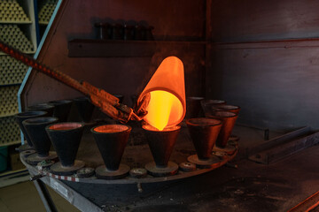 Obraz na płótnie Canvas casting gold mining industry factory metal production