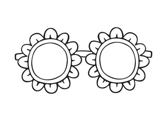 Glasses icon Doodle Clip Art Concept Vector Design Outline Style On White Background. Vector illustration of spectacles in black frame