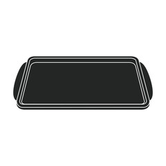 Tray for food vector black icon. Vector illustration tray for food on white background. Isolated black illustration icon of salver.