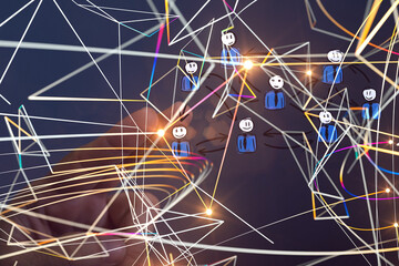 Fototapeta na wymiar people network structure HR - Human resources management and recruitment