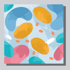 Illustration vector EPS 10 print. Hand draw painted abstract organic shapes. contemporary aesthetic boho mid century modern art in Scandinavian nordic design style
