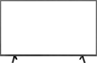 White screen LED TV television isolated on white background