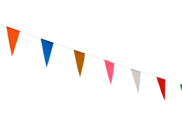 party flags isolated transparency background.