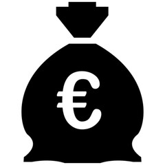 euro money bag vector, icon, symbol, logo, clipart, isolated. vector illustration. vector illustration isolated on white background.