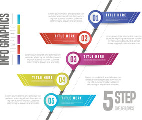 Abstract 5 infographics elements. Vector illustration.
