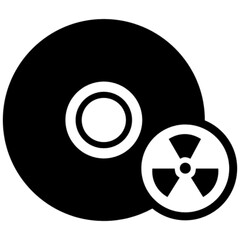 nuclear radiation disk vector, icon, symbol, logo, clipart, isolated. vector illustration. vector illustration isolated on white background.
