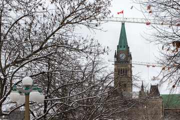 Parliament building in Ottawa, Canada in winter