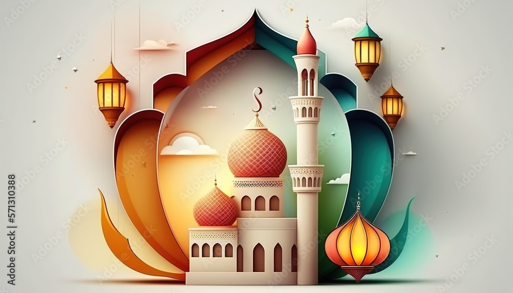 Canvas Prints holy ramadan kareem moon. month of fasting for muslims.