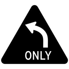 left way only sign vector, icon, symbol, logo, clipart, isolated. vector illustration. vector illustration isolated on white background.