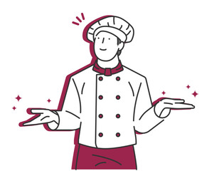 A male chef's fun setting pose suggesting a menu.