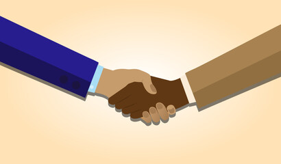 Handshake. The concept of partnership, business, friendship, cooperation, partnership. Vector illustration