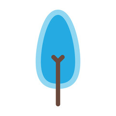 Tree icon vector symbol for nature, ecology and environment in a flat color illustration