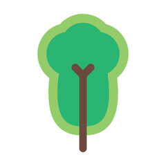 Tree icon vector symbol for nature, ecology and environment in a flat color illustration