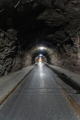 View of The Guanajuato tunnels with cars.
