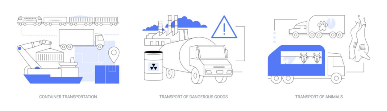 Cargo logistics abstract concept vector illustrations.