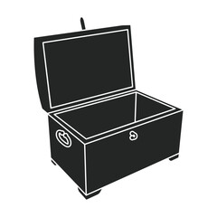 Chest treasure vector icon.Black vector icon isolated on white background chest treasure.
