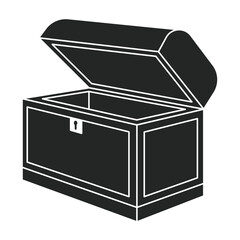 Chest treasure vector icon.Black vector icon isolated on white background chest treasure.