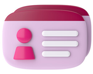 3D identity card. 3D illustration.