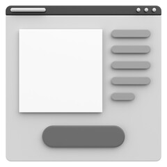 Obraz premium Online shopping. 3D browser. Product page. 3D illustration.