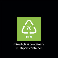 recycle code icon color square vector template